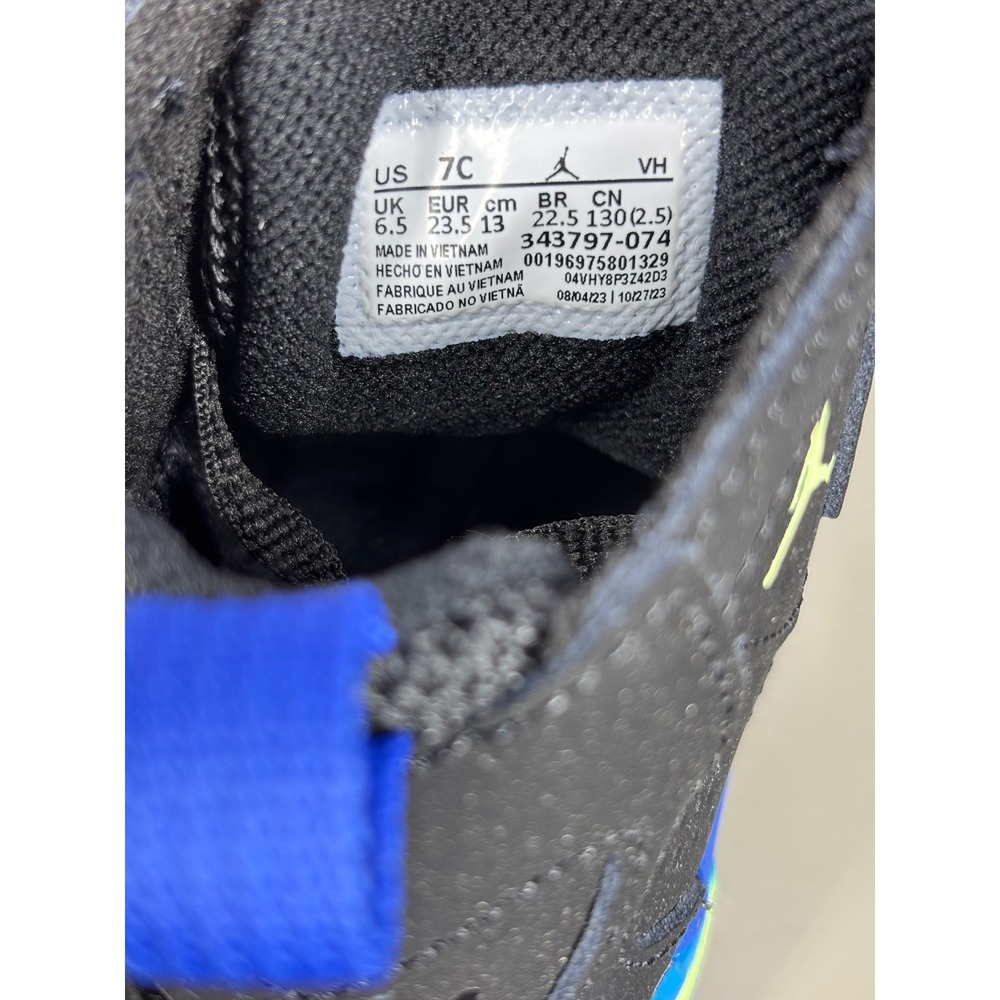 Jordan True Flight TD Black Hyper Royal Volt Toddler Sneakers 343797-074 7C - Picture 6 of 8